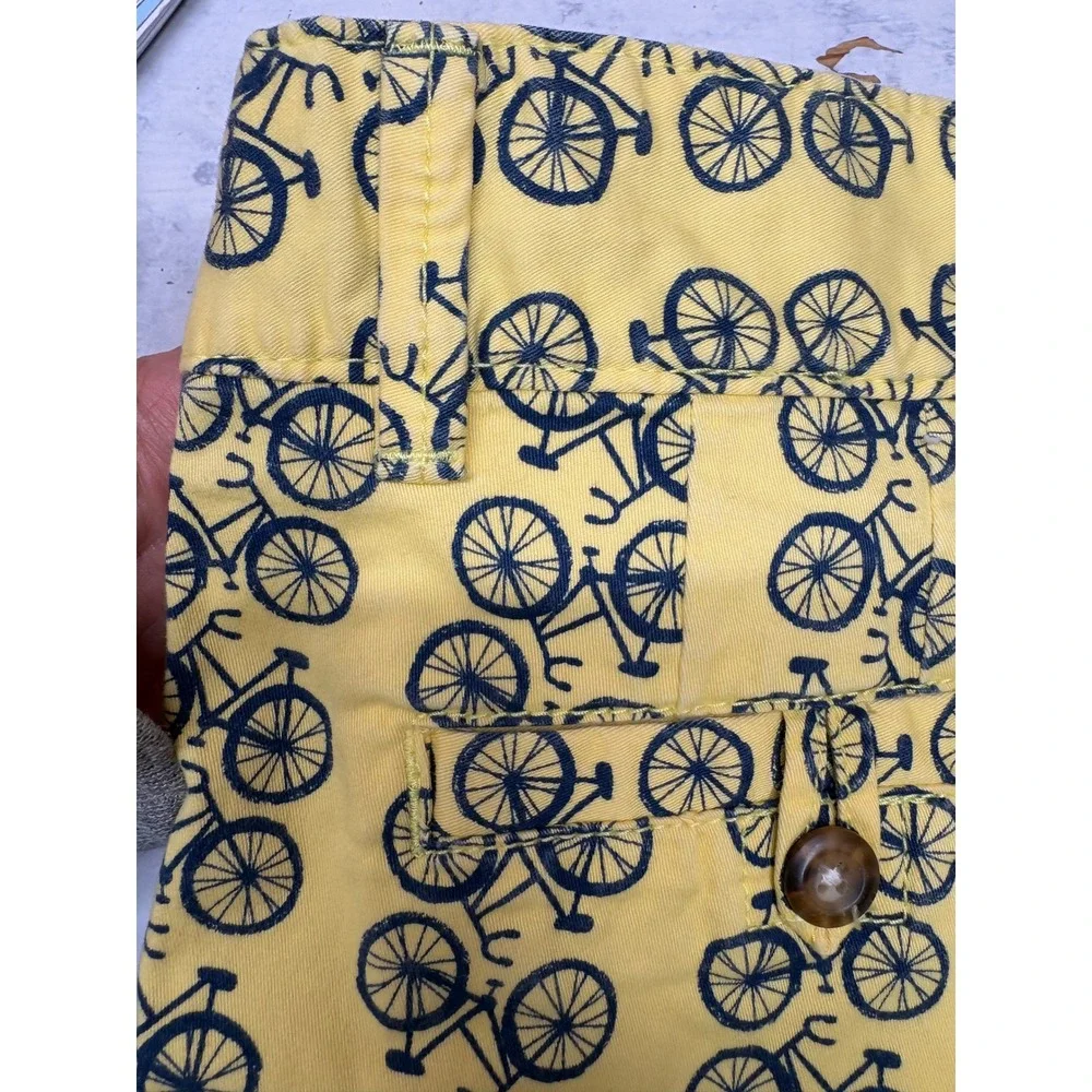 Red Camel Yellow Bicycle Print Micro Shorts Retro Summer Casual Y2k Preppy 3‎